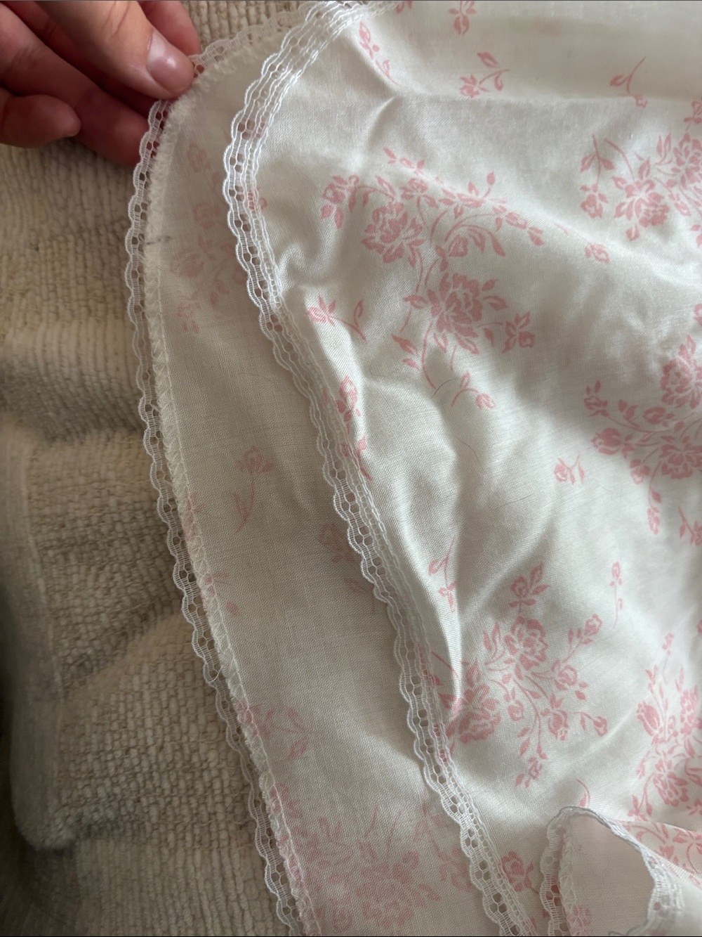 Miss Elaine Pink and White Floral Nightgown - Picture 3 of 12